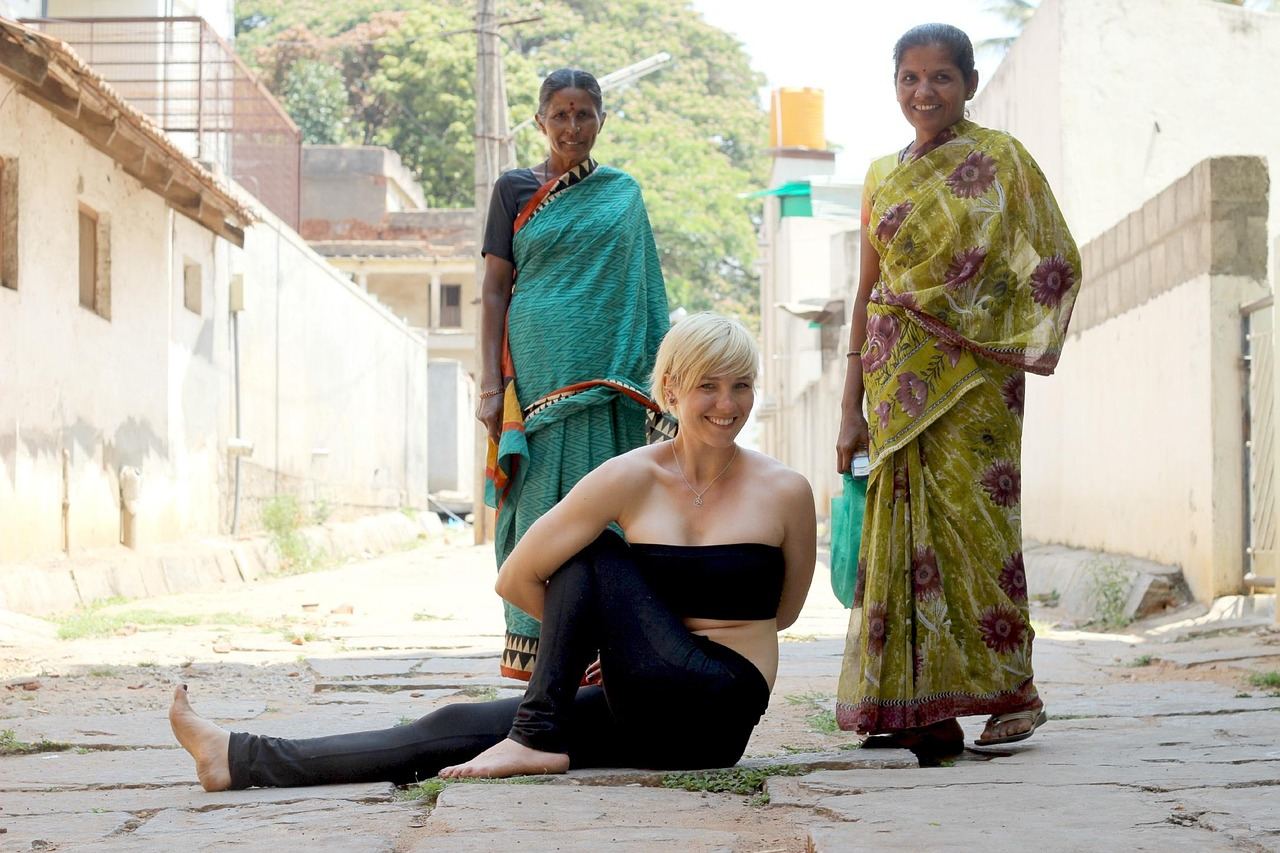 Students in vinyasa flow pose
